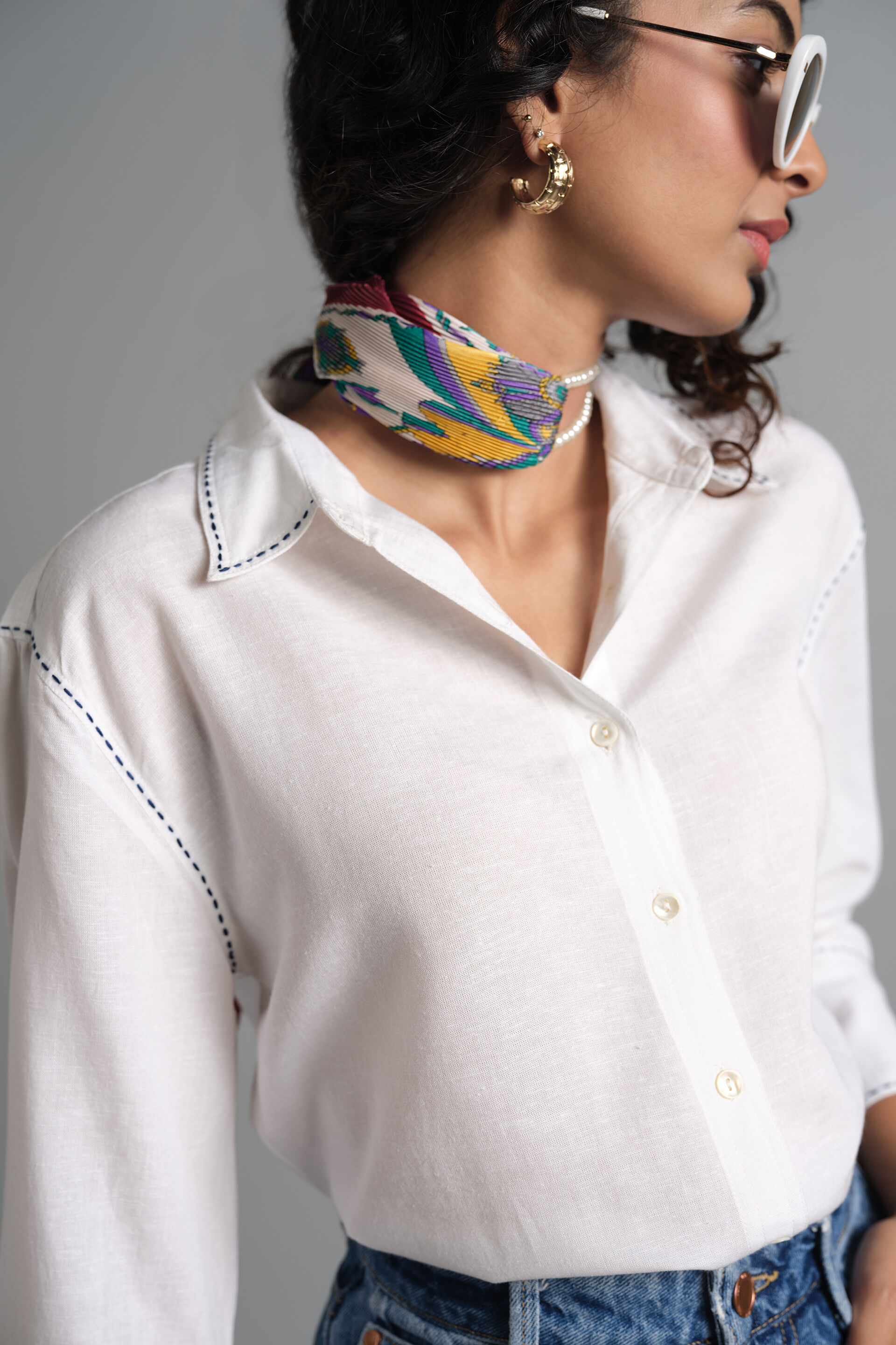 Nelsa White Shirt, White, image 5